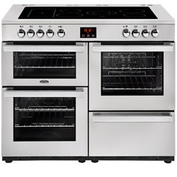 Belling Cookcentre 110E Electric Range Cooker with Ceramic Hob Stainless Steel